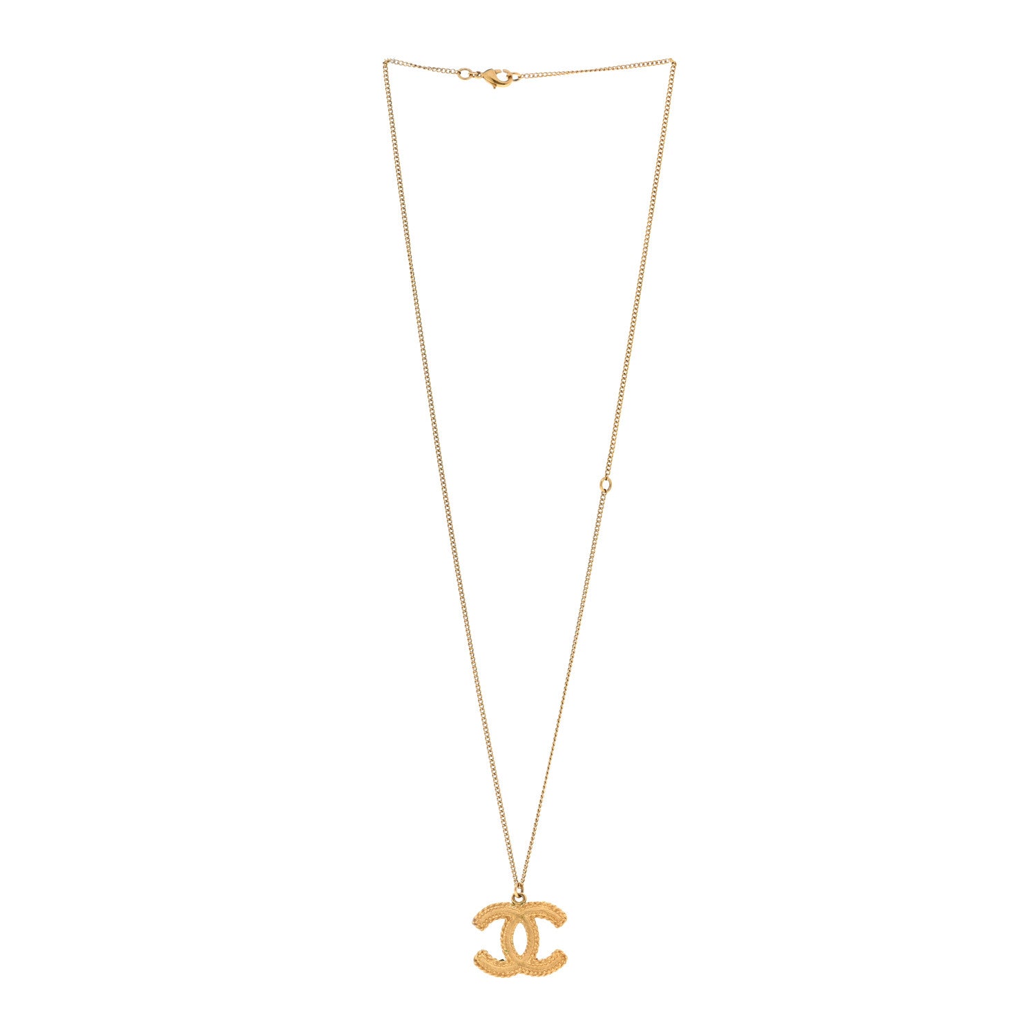 Chanel Metal CC Necklace Matte Gold 3 of 6