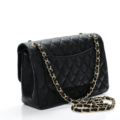 Chanel Caviar Quilted Jumbo Double Flap Black 3 of 7
