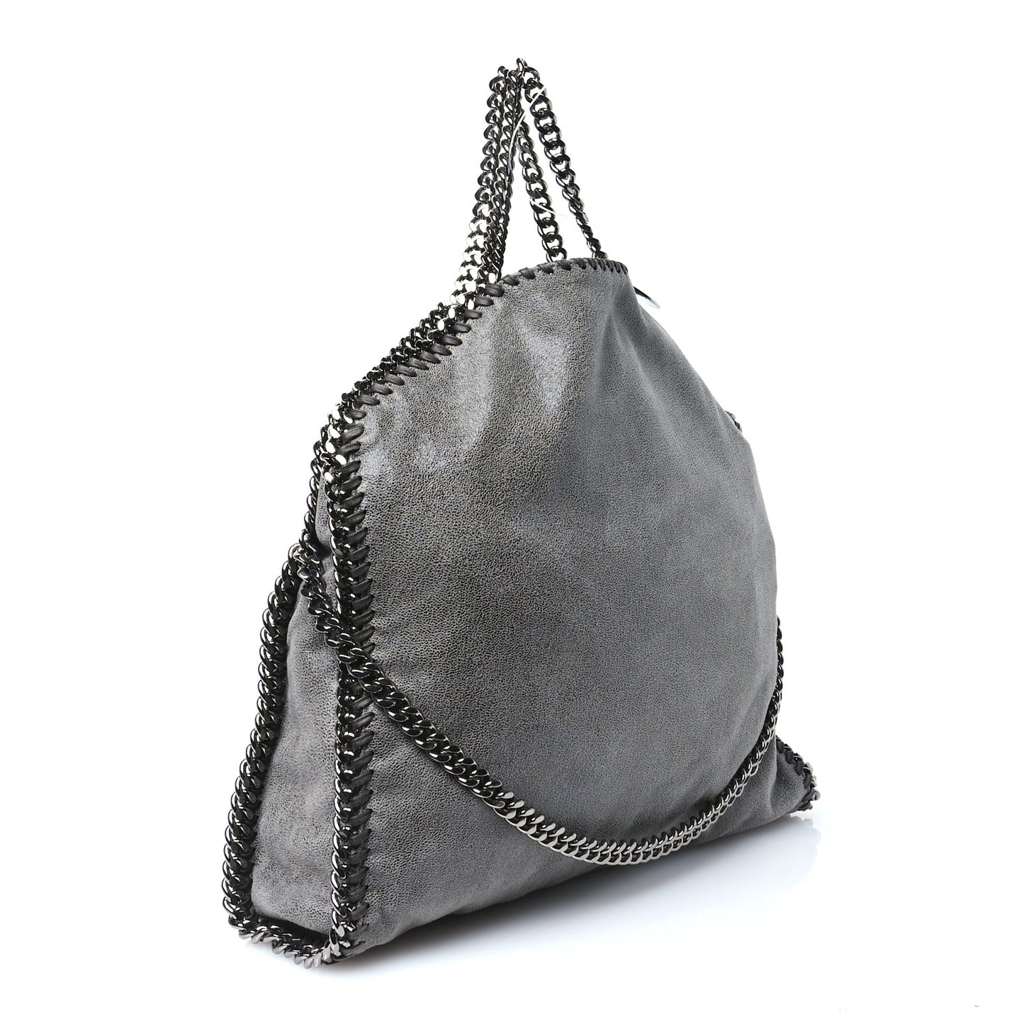 Shaggy Deer Falabella Fold Over Tote Light Grey