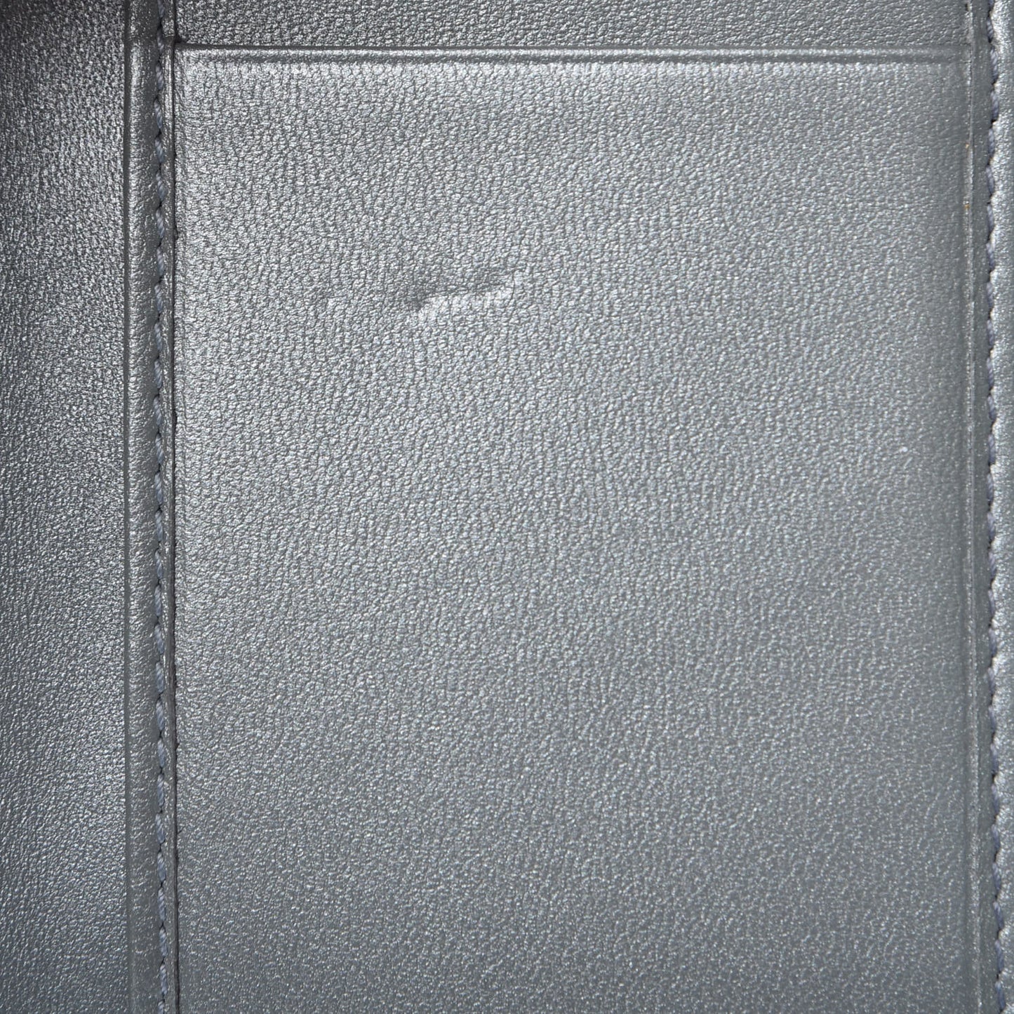 Metallic Grained Calfskin Cannage Diorama Elancee Wallet Silver