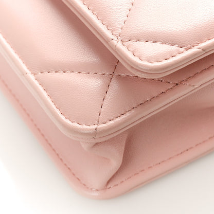 Chanel Lambskin Quilted Chanel 19 Wallet On Chain WOC Light Pink 9 of 10