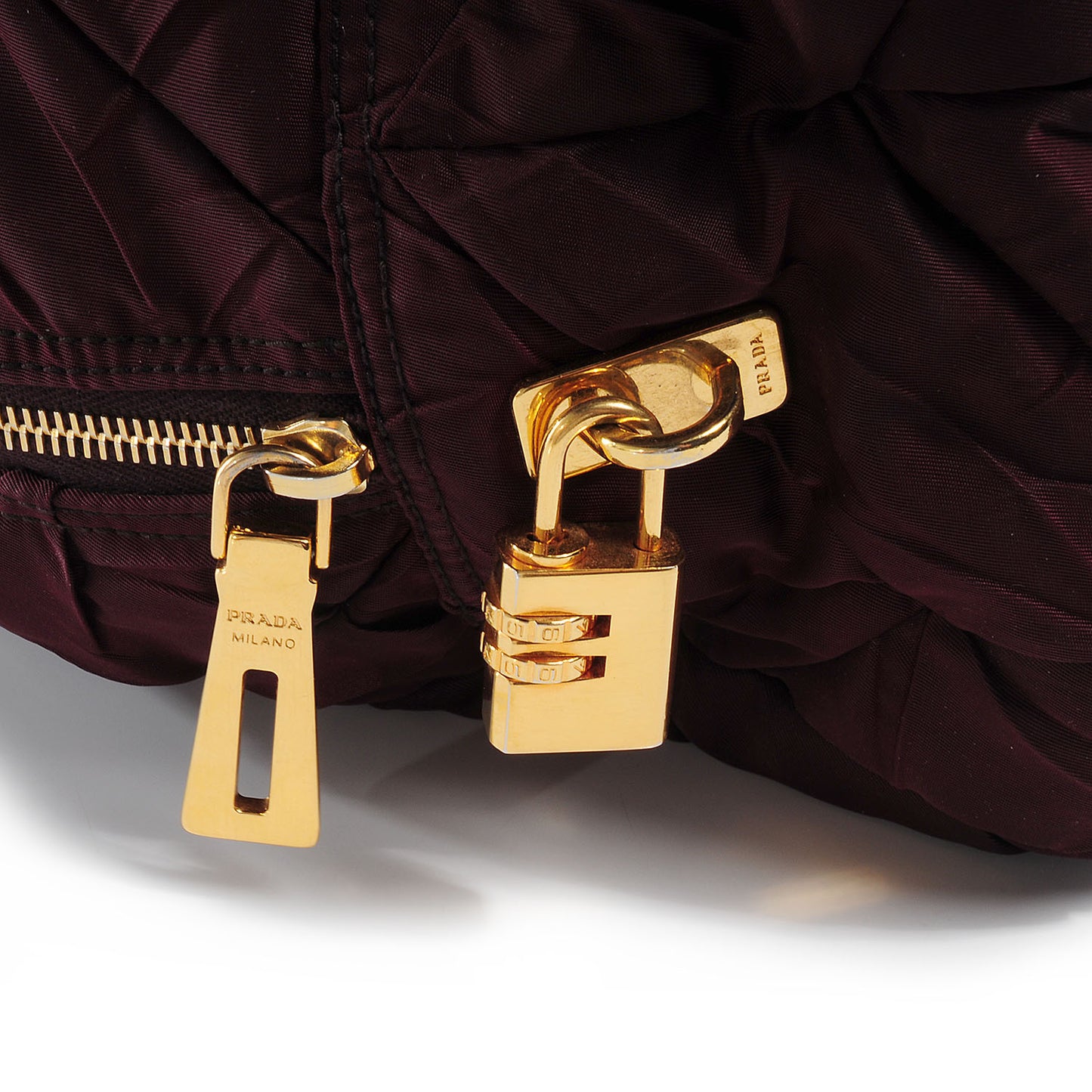 Tessuto Nylon Chevron Catena Bag Prugna