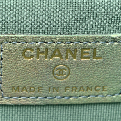 Chanel Lambskin Quilted Ombre Small Top Handle Vanity Case With Chain Blue Green 6 of 11