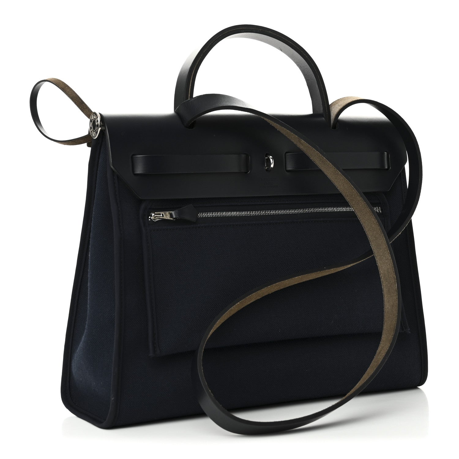 Hermes Military Toile Vache Hunter Herbag Zip PM 31 Bleu Marine Bleu Indigo 4 of 13