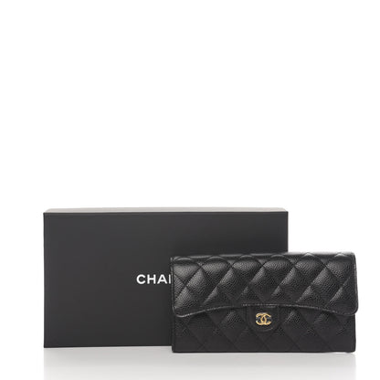 Chanel Caviar Quilted Large Flap Gusset Wallet Black 9 of 9
