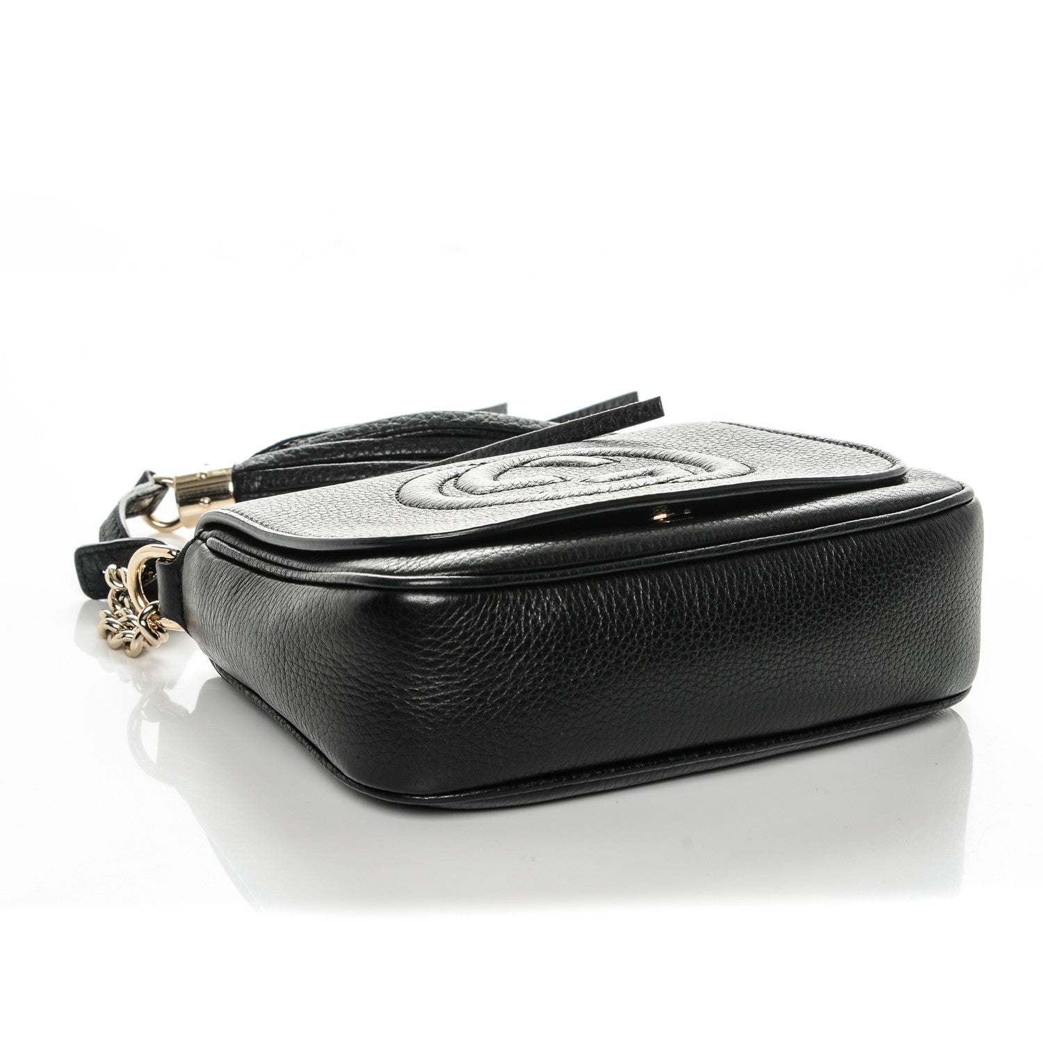 Gucci Pebbled Calfskin Small Soho Flap Crossbody Black 4 of 7