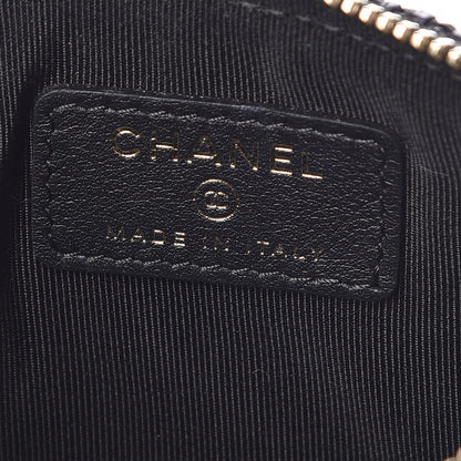 Chanel Woven Straw Raffia Deauville Cosmetic Pouch Black 6 of 8