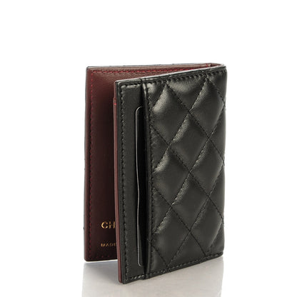 Chanel Lambskin Quilted Card Holder Wallet Black 3 of 7