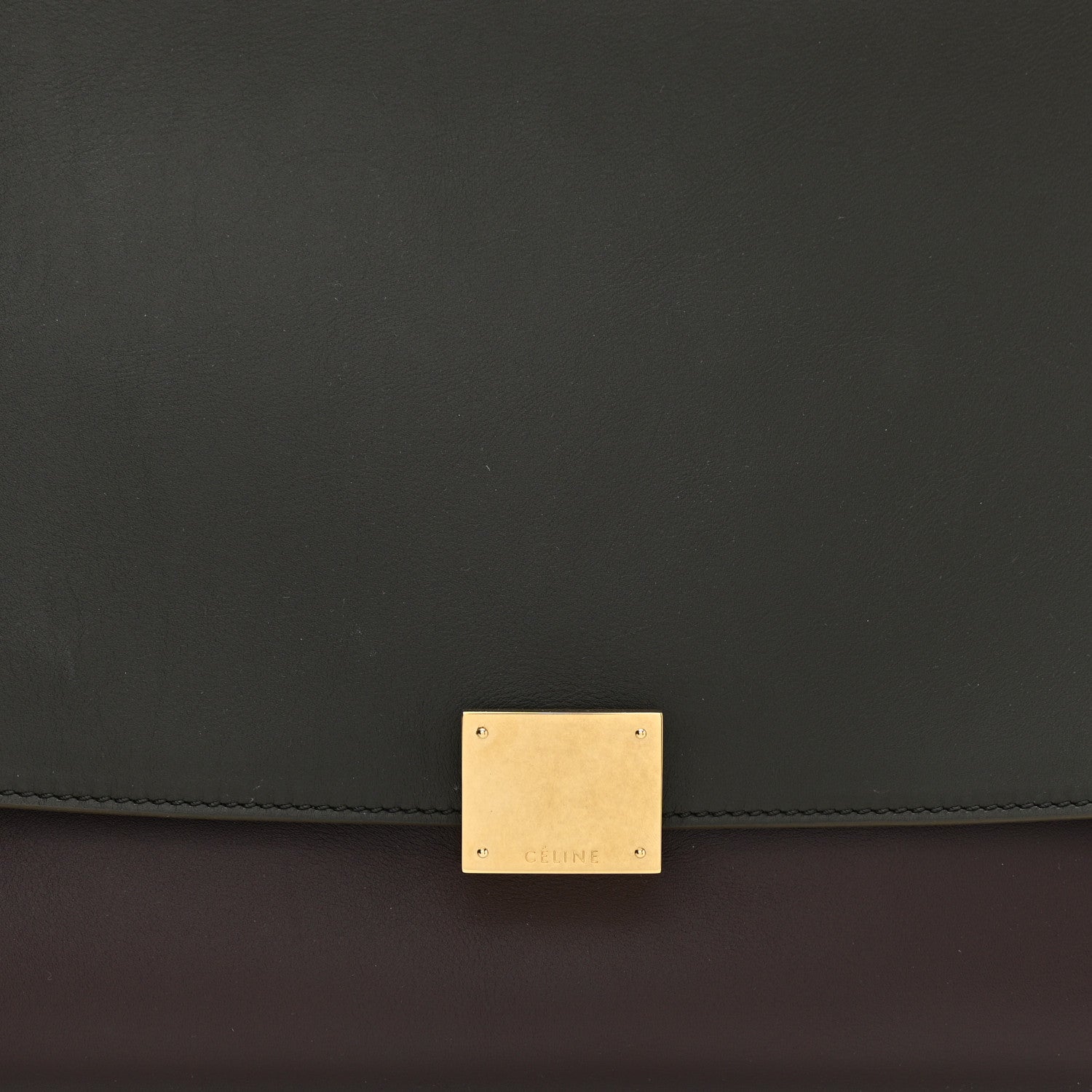 Celine Smooth Calfskin Suede Medium Tri-Color Trapeze Dark Grey 8 of 14