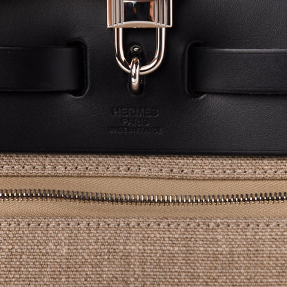 Hermes Military Toile Vache Hunter Herbag Zip Retourne 31 PM Ficelle Black 11 of 15