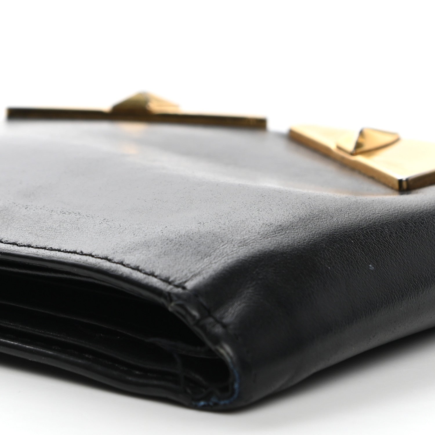 Fendi Vitello Century Metal Monster Eyes Bi-Fold Wallet Black 13 of 17