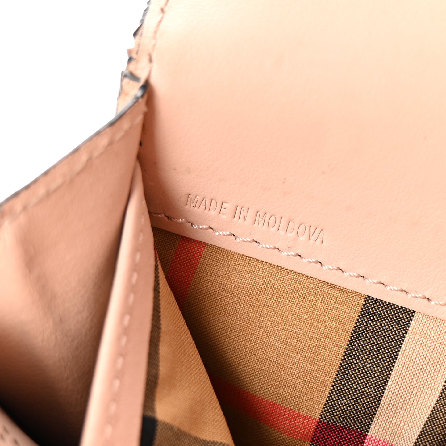 Calfskin Perforated Halton Wallet Pale Fawn Pink