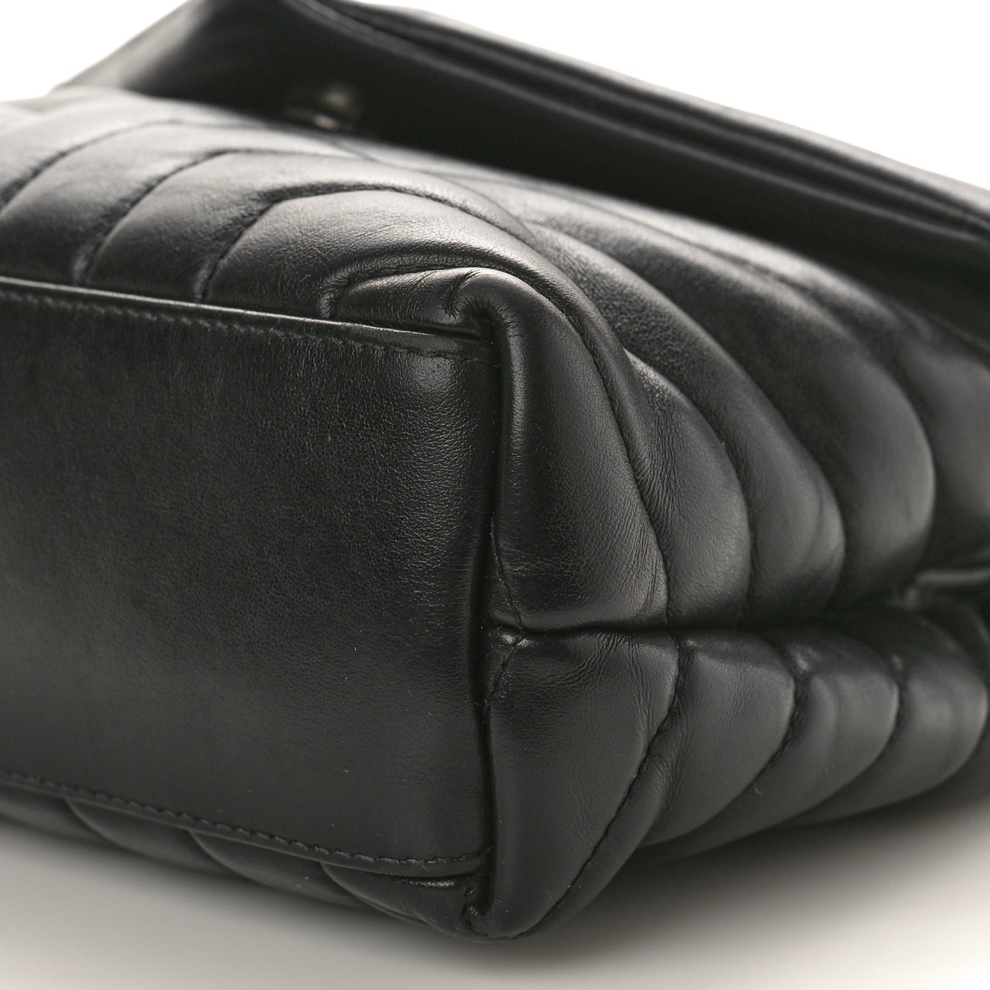 Calfskin Y Quilted Monogram Small Loulou Chain Satchel Black
