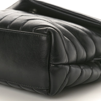 Saint Laurent Calfskin Y Quilted Monogram Small Loulou Chain Satchel Black 10 of 11