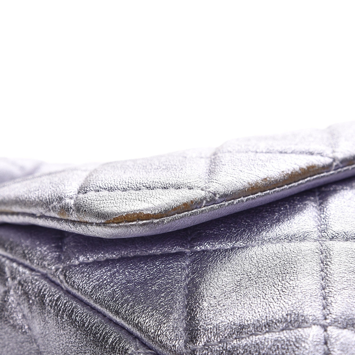 Chanel Iridescent Calfskin Quilted Large Roll Reissue Clutch Silver 9 of 12