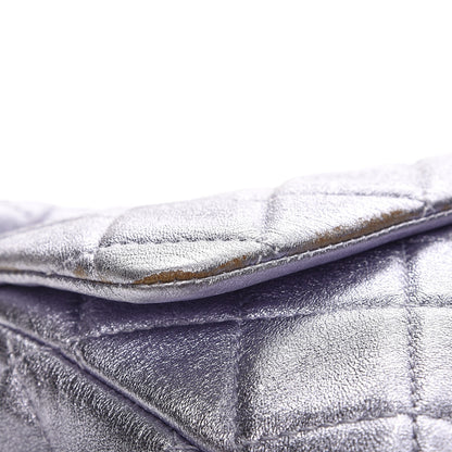 Chanel Iridescent Calfskin Quilted Large Roll Reissue Clutch Silver 9 of 12