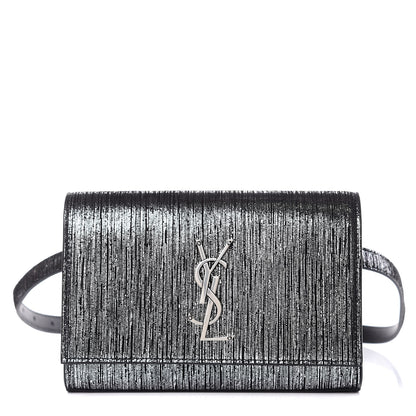 Saint Laurent Metallic Lambskin Lame Kate Belt Bag Black Platine 1 of 8
