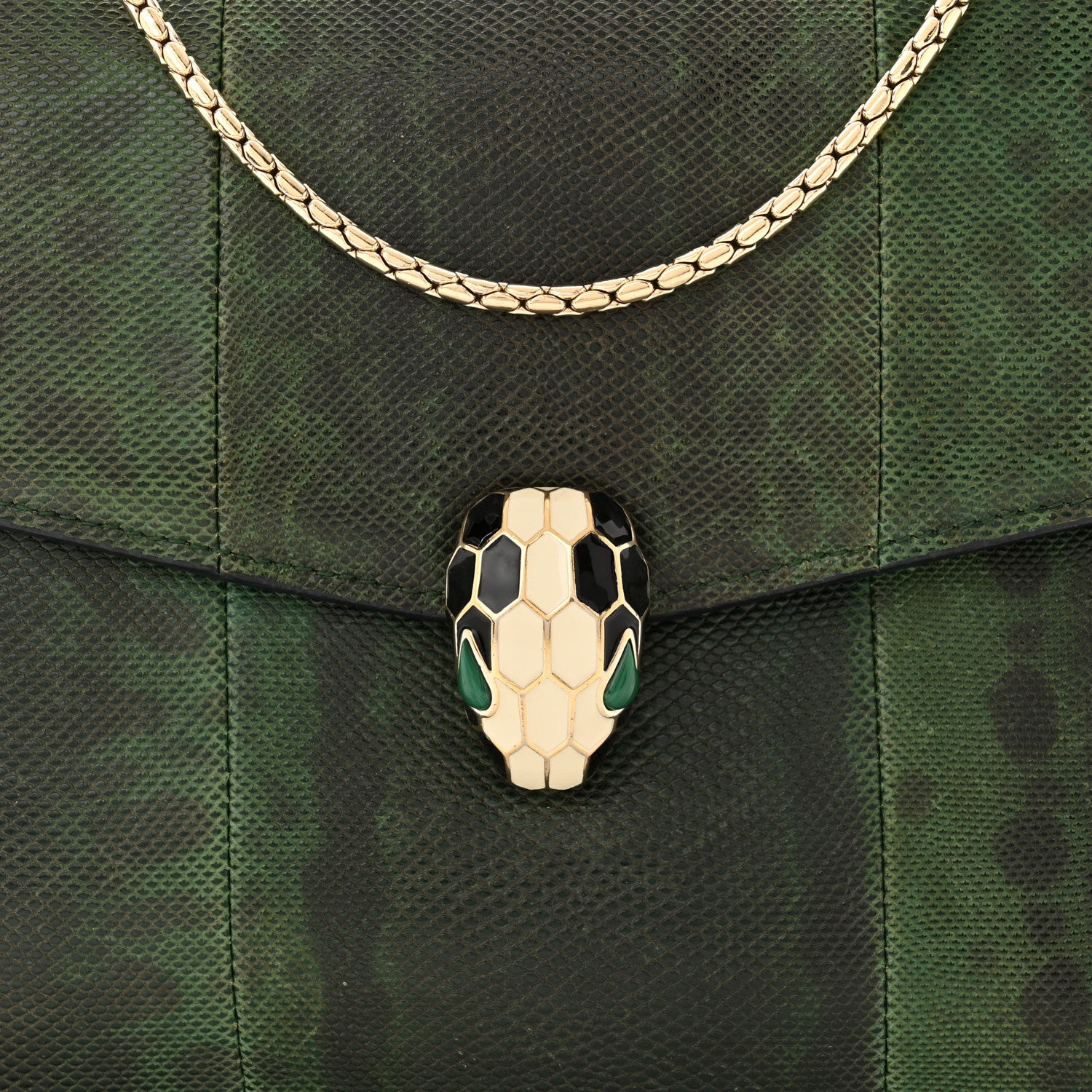 Bulgari Shiny Lizard Serpenti Forever Medium Shoulder Bag Green 8 of 10