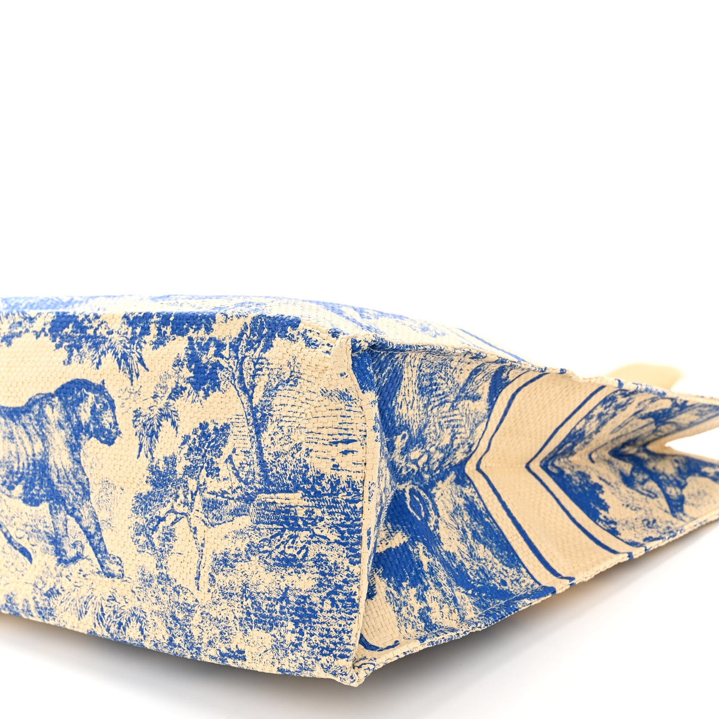 CHRISTIAN DIOR Straw Dioriviera Tote Blue