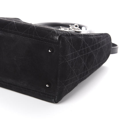 Christian Dior Suede Cannage Stitched Medium Lady Dior Black 7 of 7