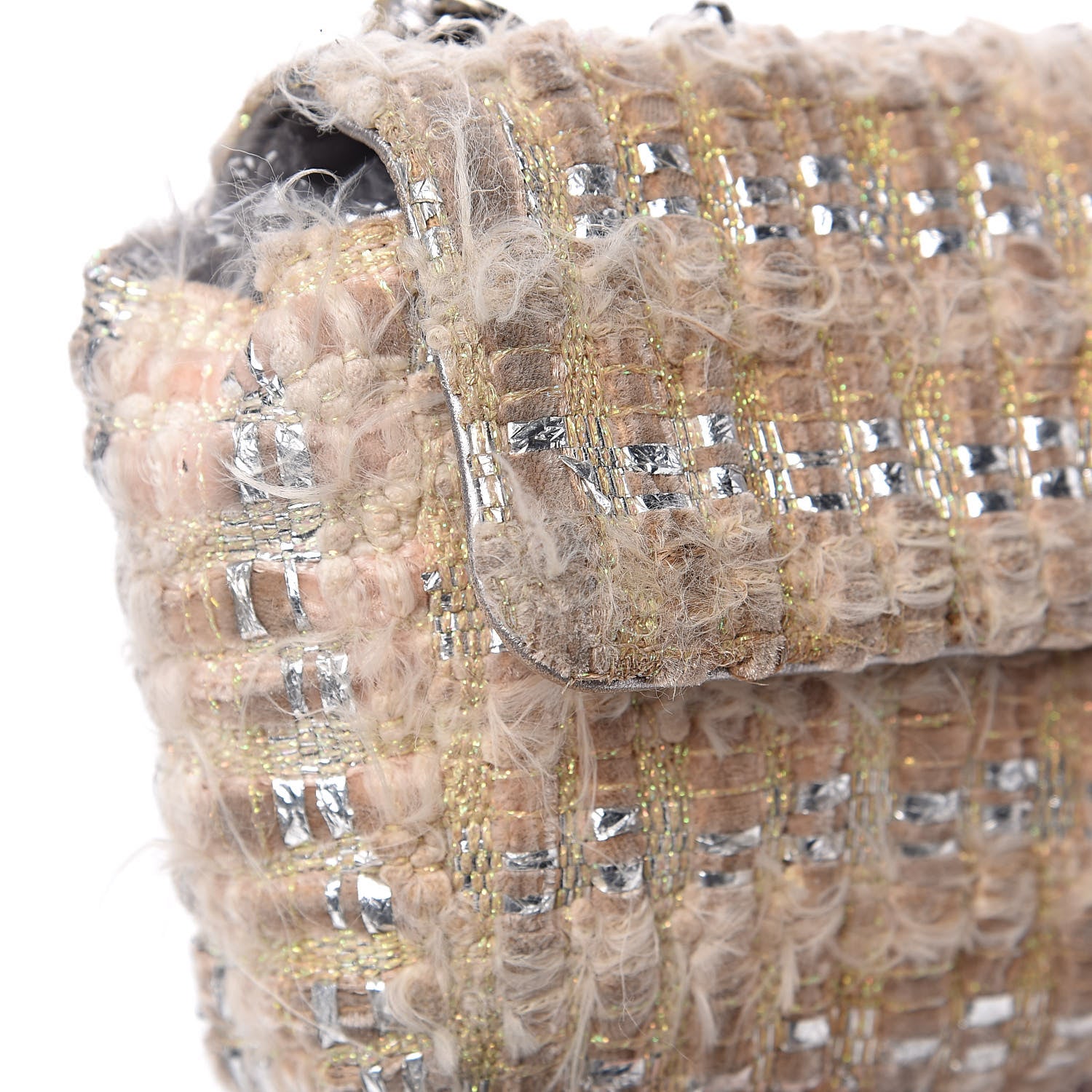 Chanel Tweed Quilted Single Flap Beige 10 of 18
