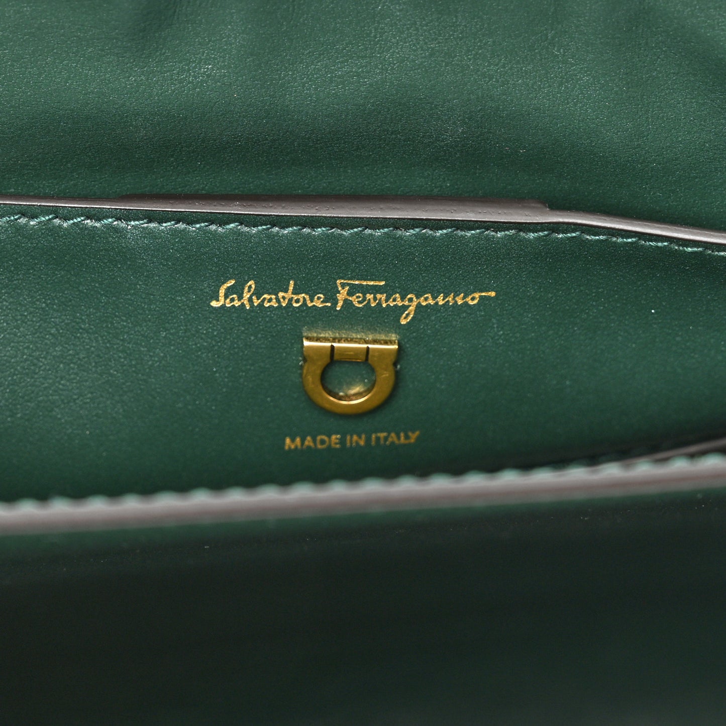Calfskin Margot Top Handle Satchel Dark Green