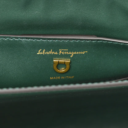 Salvatore Ferragamo Calfskin Margot Top Handle Satchel Dark Green 6 of 10