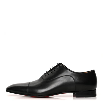 Christian Louboutin Calfskin Mens Greggo Flat Oxfords 45.5 Black 1 of 8