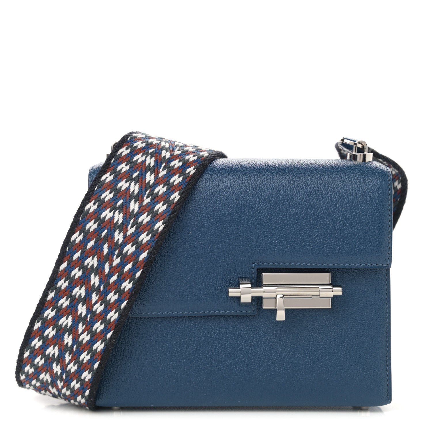 Hermes Chevre Mysore Mini Verrou Large Strap Bag Deep Blue 1 of 12