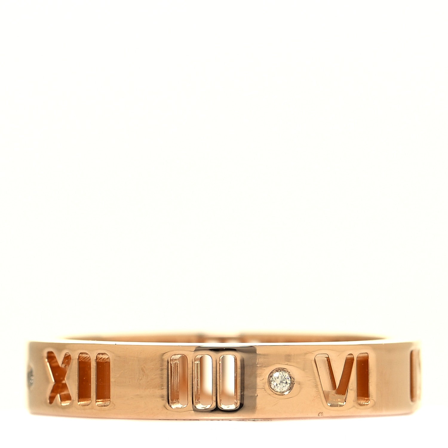 Tiffany 18K Rose Gold Diamond Atlas Pierced Ring 51 5.75 1 of 4