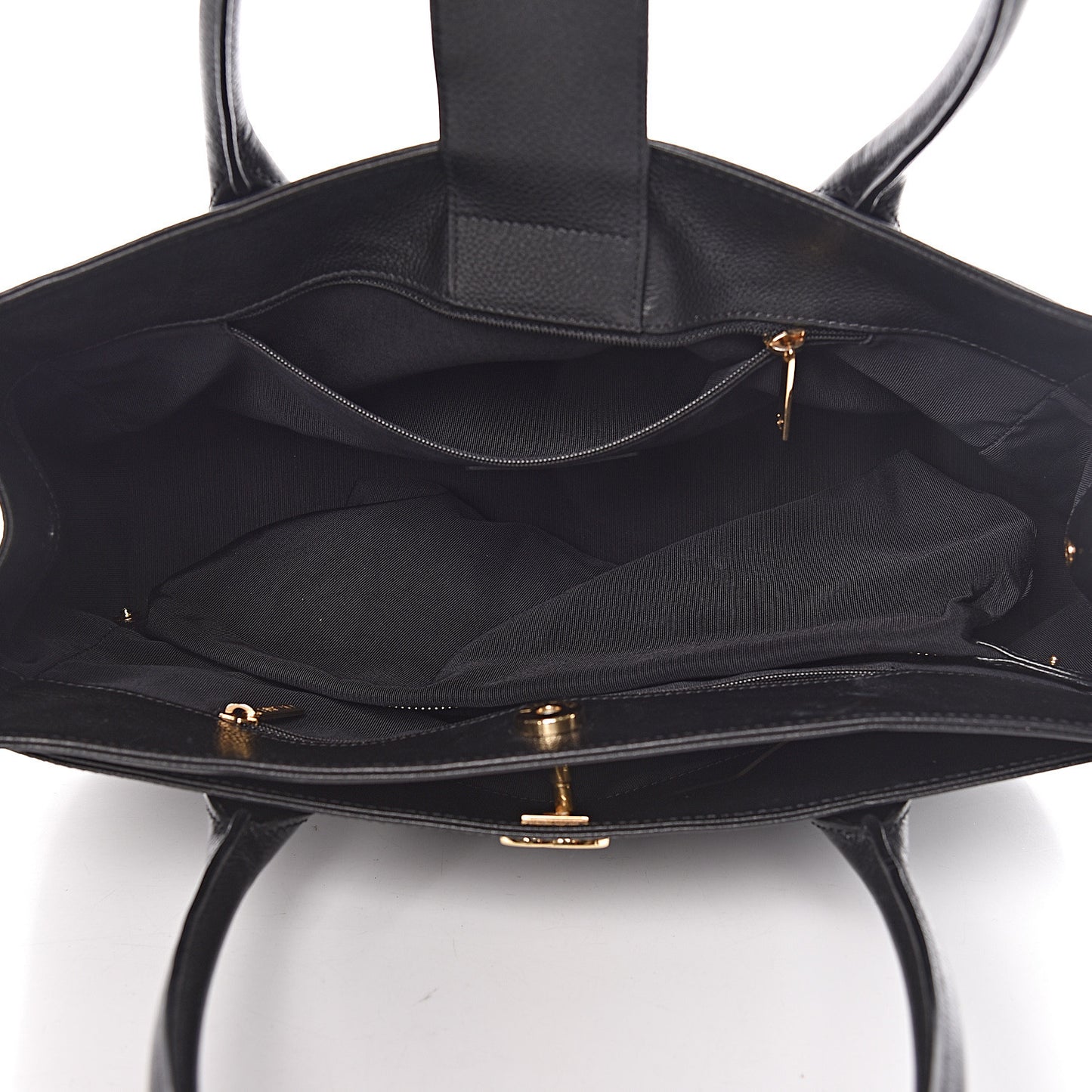 Calfskin Small Cerf Executive Shopper Tote Black