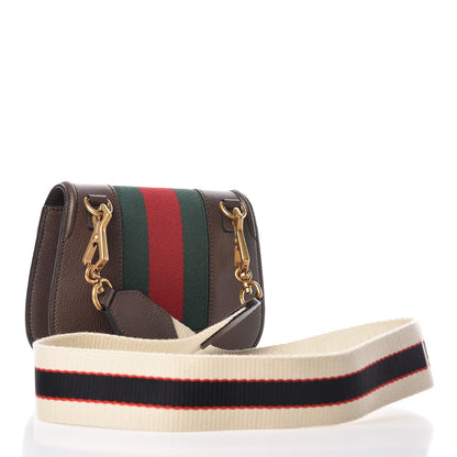 Gucci Textured Calfskin Web Crystal Heart Stripe Small Totem Shoulder Bag New Acero 3 of 12