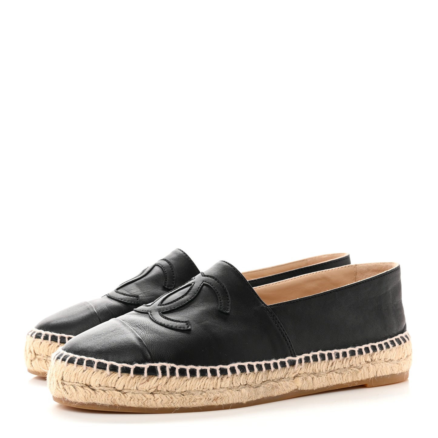 Lambskin CC Espadrilles 38 Black