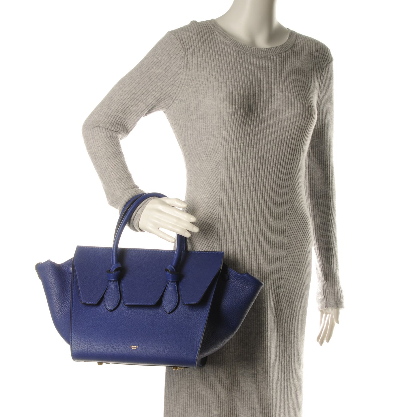 Crisped Calfskin Mini Tie Knot Tote Indigo