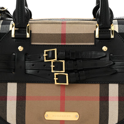 Burberry House Check Bridle Calfskin Medium Alchester Bowling Bag Black 6 of 13
