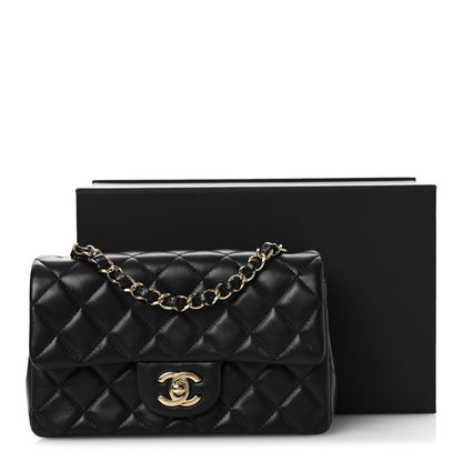 Chanel Lambskin Quilted Mini Rectangular Flap Black 12 of 12