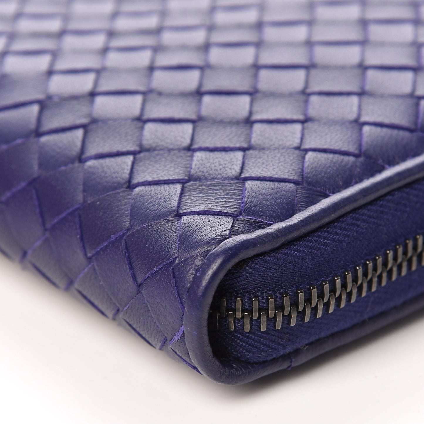 Nappa Intrecciato Zip Around Wallet Atlantic
