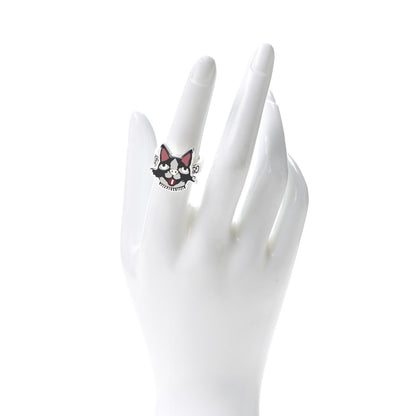 Gucci Sterling Silver Enamel Bosco Ring 54 7 2 of 6