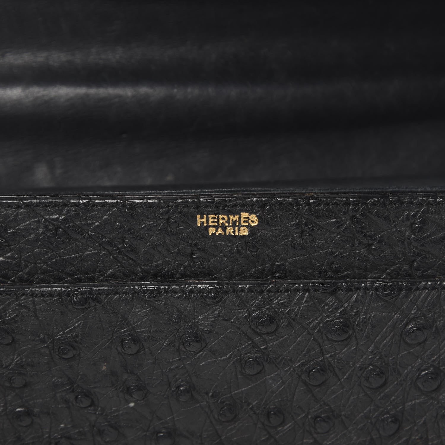 Hermes Ostrich Palonnier Bag Black 6 of 19