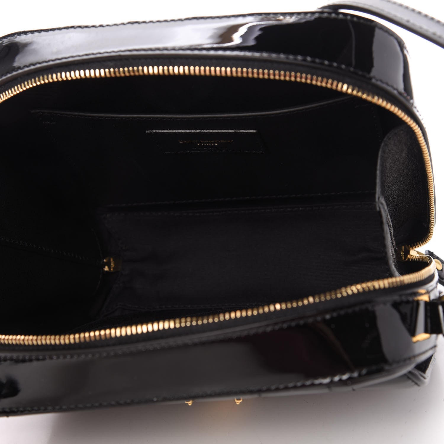 Saint Laurent Patent Matelasse Monogram Vicky Camera Bag Black 5 of 9