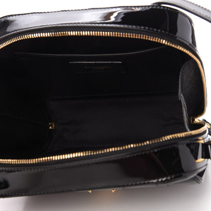 Saint Laurent Patent Matelasse Monogram Vicky Camera Bag Black 5 of 9