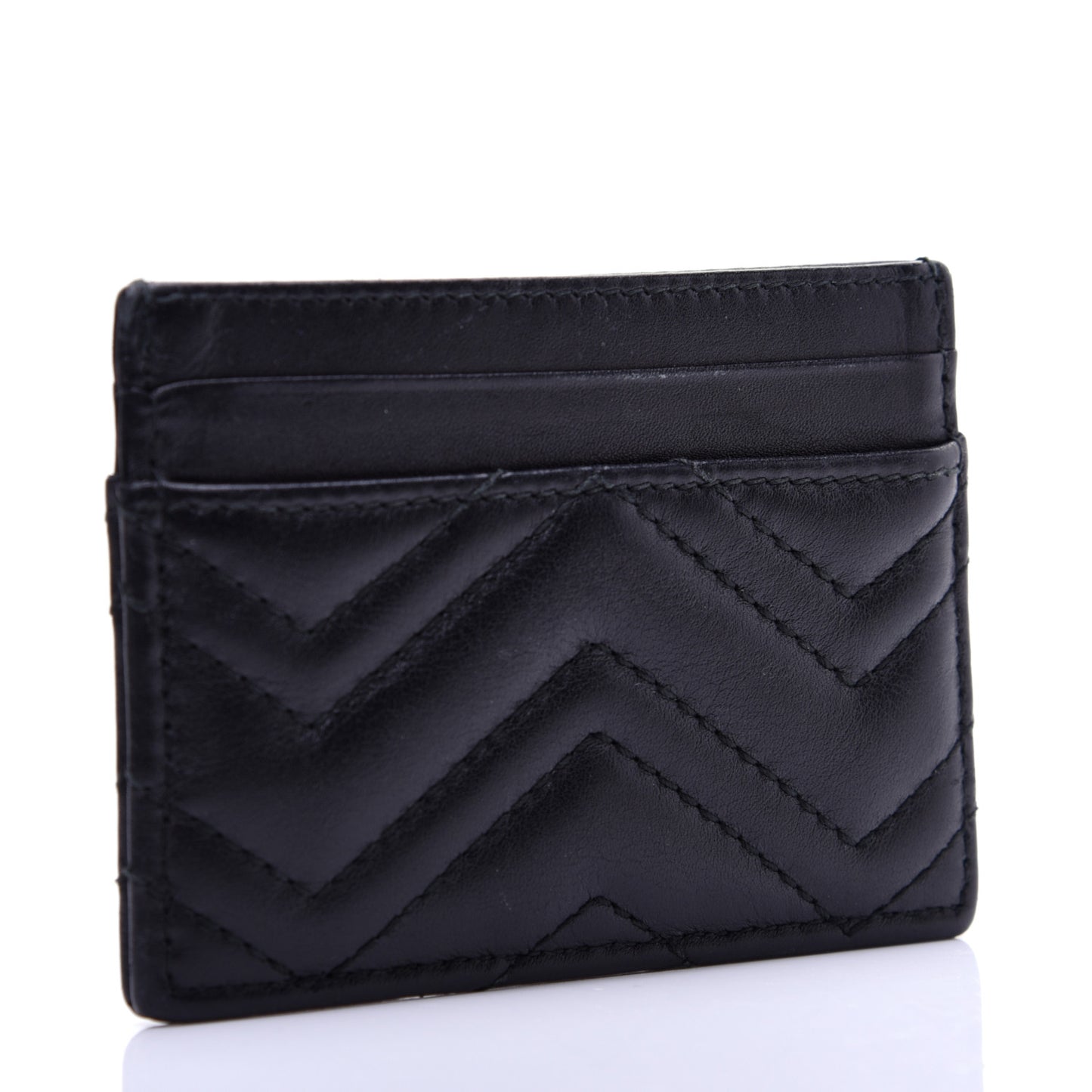 Calfskin Matelasse GG Marmont Card Holder Black