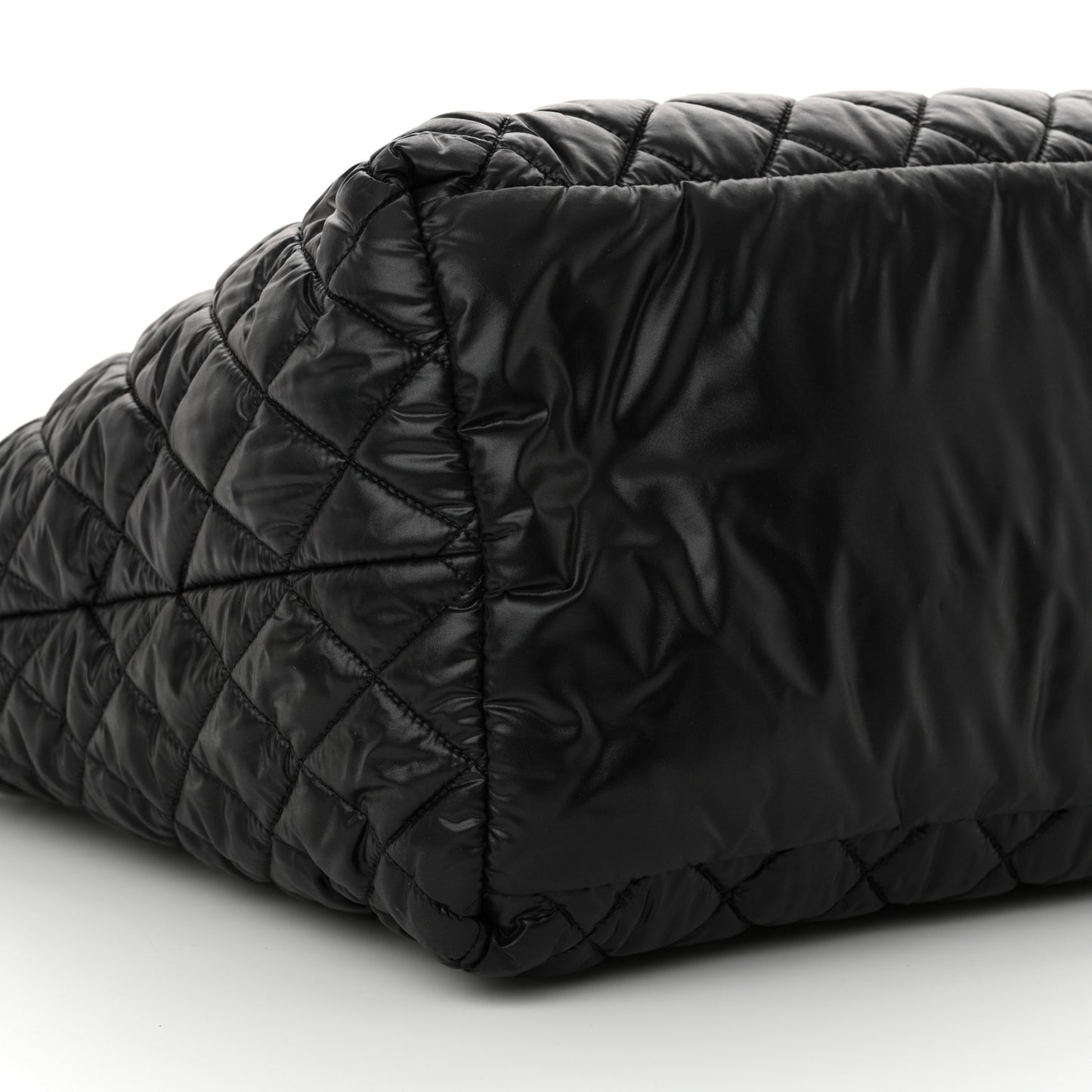 Nylon Quilted Large Coco Cocoon Tote Black