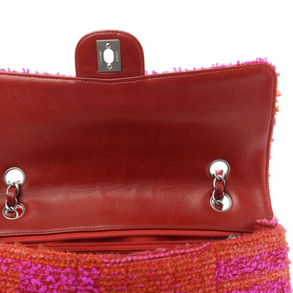 Chanel Tweed Quilted Medium Single Flap Red Pink 7 of 12