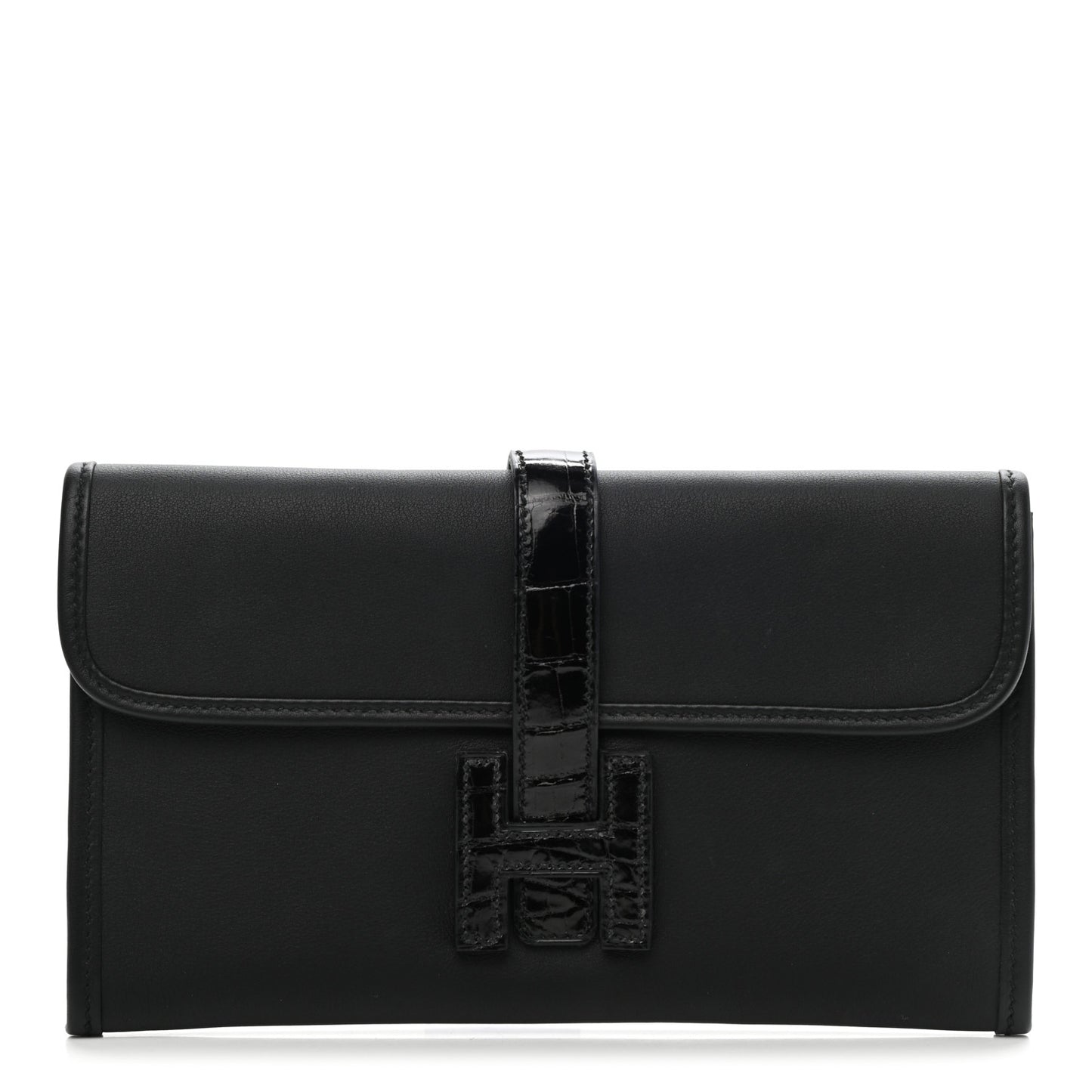 Swift Shiny Alligator Jige Duo Touch Clutch Black