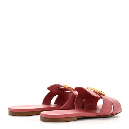 Christian Dior Calfskin 30 Montaigne Flat Slide Sandals 37 Dusty Pink 5 of 9