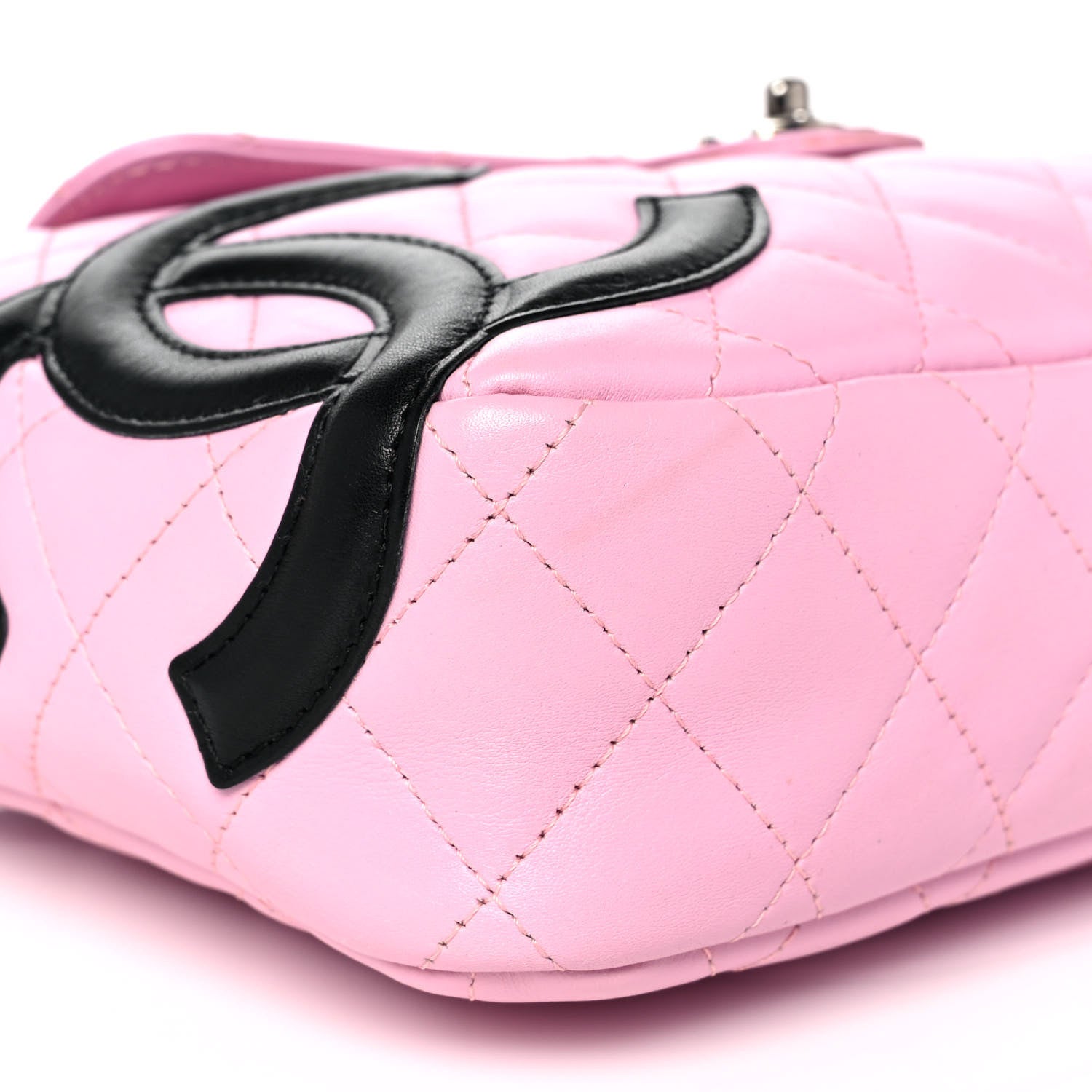 Chanel Calfskin Quilted Cambon Camera Case Pink Black 7 of 8