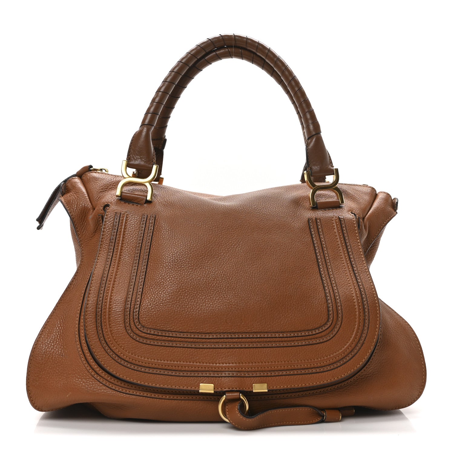 Chloe Calfskin Large Marcie Satchel Tan 1 of 10