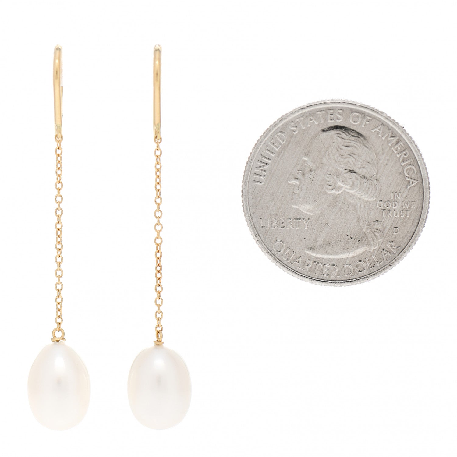 Tiffany 18K Yellow Gold Elsa Peretti Pearls By The Yard Drop Earrings 2 of 4