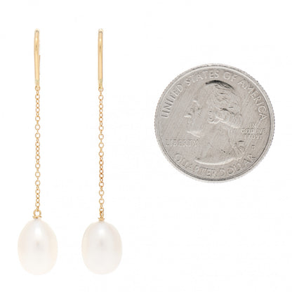 Tiffany 18K Yellow Gold Elsa Peretti Pearls By The Yard Drop Earrings 2 of 4